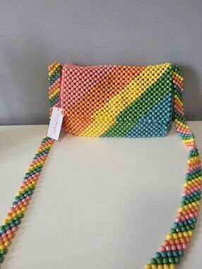 Isaac Mizrahi New York Rainbow Beqded Crossbody Bag, BNWT